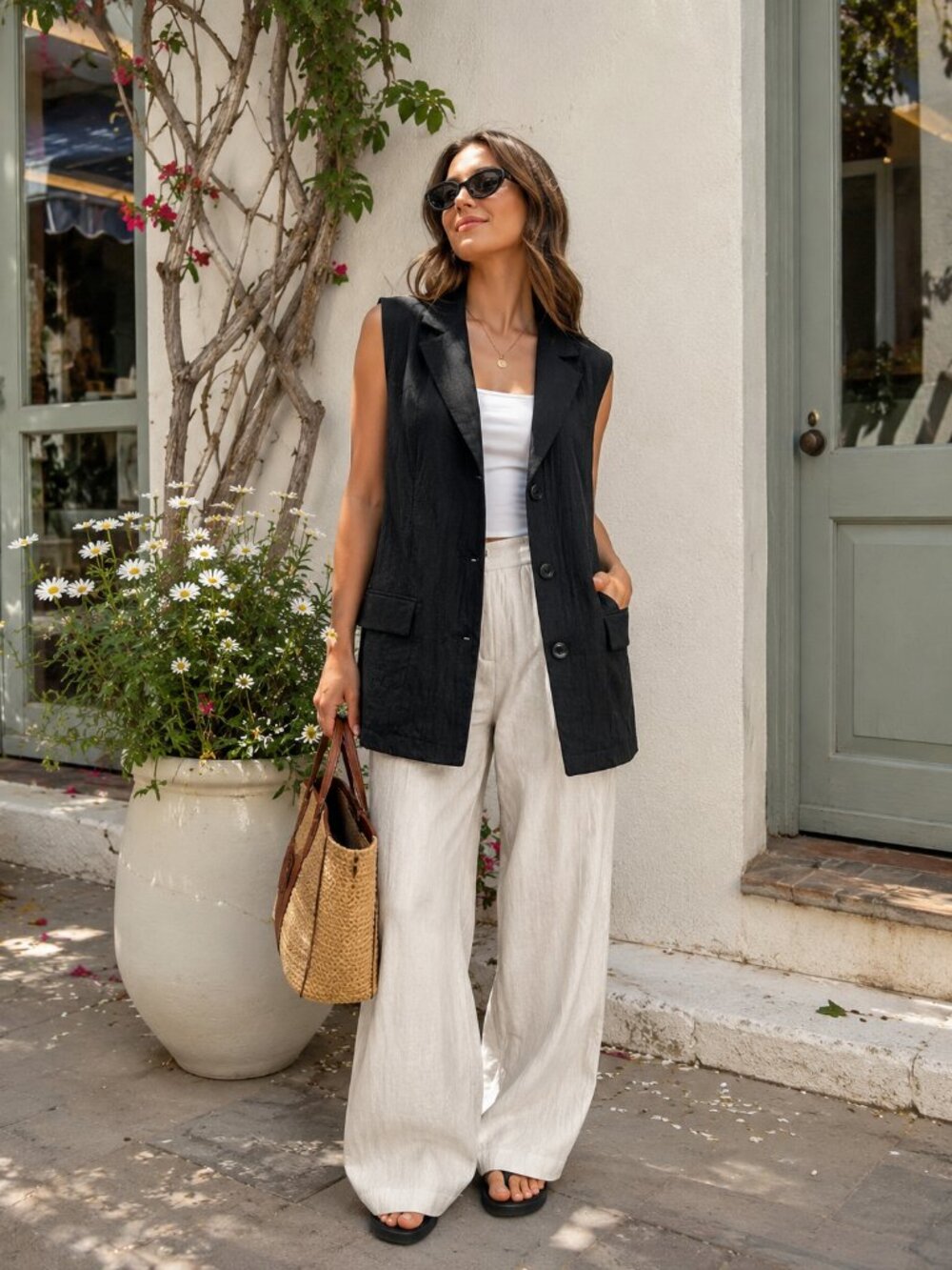 Rumer River Black Vest Blazer Size Small NWT